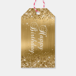 Glänzendes Goldfolie Alles Gute zum Geburtstag Geschenkanhänger