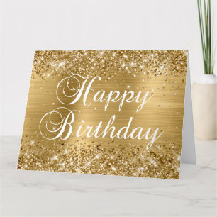 Glänzendes Goldfolie Alles Gute zum Geburtstag Karte