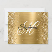 Glänzendes Goldfolie-Fancy-Monogramm 50. Geburtsta (Rückseite)