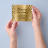 Glänzendes Goldfolie-Fancy-Monogramm 50. Geburtsta Flyer (Gruppe)