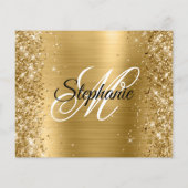 Glänzendes Goldfolie-Fancy-Monogramm 50. Geburtsta Flyer (Hinten)