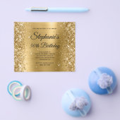 Glänzendes Goldfolie-Fancy-Monogramm 50. Geburtsta Flyer (Einzeln)