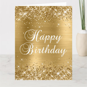 Glänzendes Goldfolie Großer Geburtstag Karte