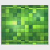 Glänzendes grünes Mosaik-Muster Geschenkpapier (Flach)