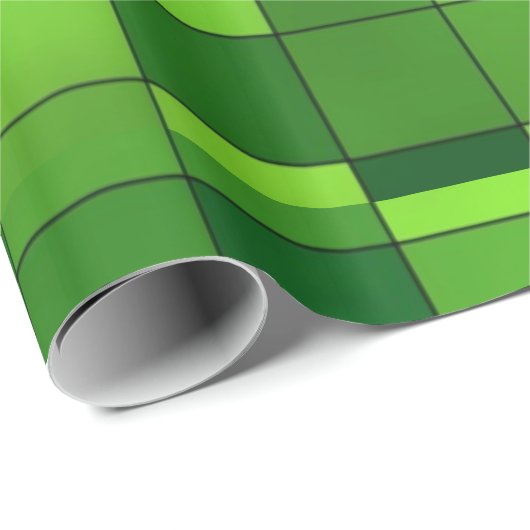 Glänzendes grünes Mosaik-Muster Geschenkpapier (Rolleneckpunkt)