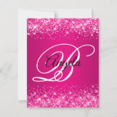 Glänzendes heißrosa Himbeer-Ombre-Fancy-Monogramm (Rückseite)