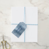 Glänzendes Hellblau-Folie Frohe Geburtstag Geschenkanhänger (Mit Garn)