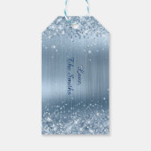 Glänzendes Hellblau-Folie Frohe Geburtstag Geschenkanhänger (Rückseite)
