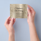 Glänzendes Hellgold-Folien-Monogramm 50. Geburtsta Flyer (Gruppe)
