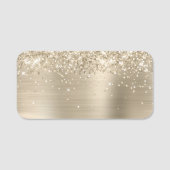 Glänzendes Hellgold Metallisch Blank Namensschild (Vorderseite)