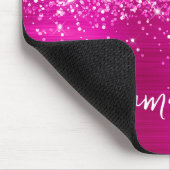 Glänzendes Hellrosa Glamour Name Mousepad (Ecke)