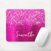 Glänzendes Hellrosa Glamour Name Mousepad (Mit Mouse)