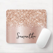 Glänzendes Hellrosa Gold Schimmer Name Mousepad (Mit Mouse)