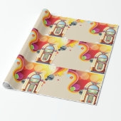 Glänzendes Juke Box Geschenkpapier (Ungerollt)