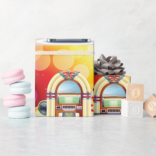 Glänzendes Juke Box Geschenkpapier