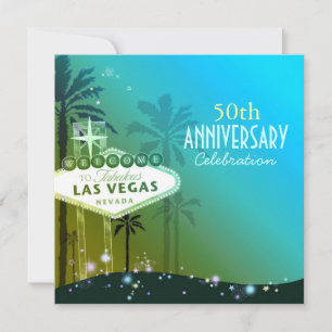 Glänzendes Las Vegas 50. Hochzeitsjubiläum Einladung