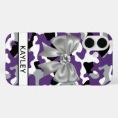 Glänzendes lila-schwarzes Tarnmuster personalisier Case-Mate iPhone Hülle (Rückseite (Horizontal))