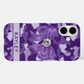 Glänzendes lila-Tarnmuster personalisiert Case-Mate iPhone Hülle (Rückseite (Horizontal))