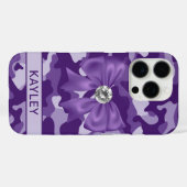 Glänzendes lila-Tarnmuster personalisiert Case-Mate iPhone Hülle (Rückseite (Horizontal))