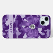 Glänzendes lila-Tarnmuster personalisiert Case-Mate iPhone Hülle (Rückseite (Horizontal))