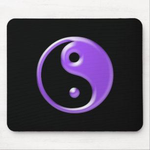 Glänzendes lila Yin Yang Symbol Mousepad