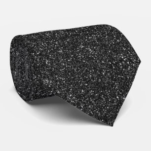 Glänzendes Metallic-Bling-Schwarz-Muster Krawatte