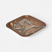 Glänzendes Metallic Silber und Bronze 50. Geburtst Pappteller (Gewinkelt)