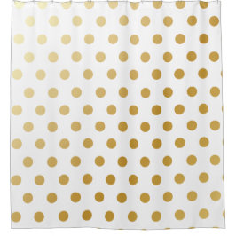 Glänzendes metallisches GoldTupfen-Muster Duschvorhang