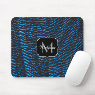 Glänzendes metallisches lebendiges blaues abstrakt mousepad