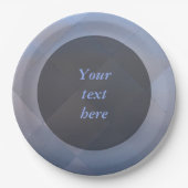 Glänzendes modernes kariertes Metallblau irgendein Pappteller (Vorderseite)