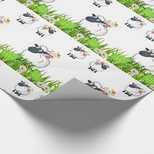 glänzendes Papier, Blätterflor Geschenkpapier (Ecke)