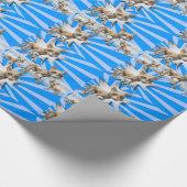 glänzendes Papier, blaue Katze Geschenkpapier (Ecke)