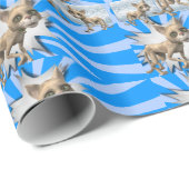 glänzendes Papier, blaue Katze Geschenkpapier (Rolleneckpunkt)