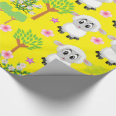 glänzendes Papier, blühende Schafbäume Geschenkpapier (Ecke)