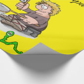 glänzendes Papier, Fischer gelb fischen Geschenkpapier (Ecke)