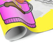 glänzendes Papier, Fischer gelb fischen Geschenkpapier (Rolleneckpunkt)