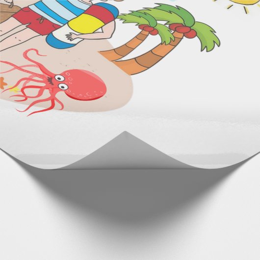 glänzendes Papier, Fun Octopus Geschenkpapier (Ecke)