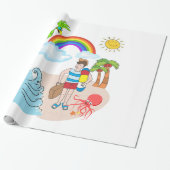 glänzendes Papier, Fun Octopus Geschenkpapier (Ungerollt)