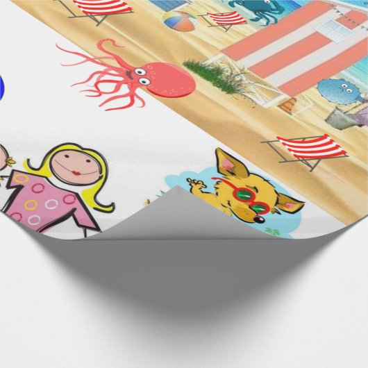 glänzendes Papier, Fun Octopus Geschenkpapier (Ecke)