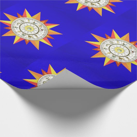 glänzendes Papier, gelbe Sterne Geschenkpapier (Ecke)