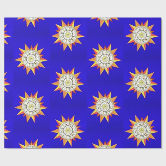 glänzendes Papier, gelbe Sterne Geschenkpapier (Flach)