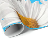 glänzendes Papier, Kuh floral weiß Daisy blau Geschenkpapier (Rolleneckpunkt)