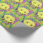 glänzendes Papier, schaf-gelbe Herzen Geschenkpapier (Ecke)