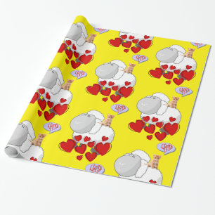 glänzendes Papier, Schafskätzchen, gelb Geschenkpapier