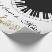 glänzendes Papier, Schwarz-Weiß-Musiknoten Geschenkpapier (Ecke)