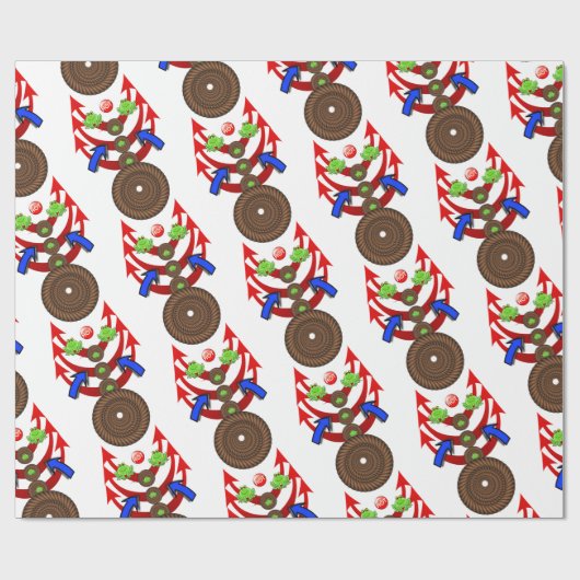 glänzendes Papier, Seilpfeile Geschenkpapier (Flach)