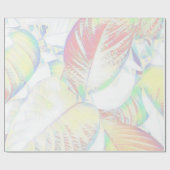 Glänzendes Pastell-Botanik-Blätter-Geschenkpapier Geschenkpapier (Flach)