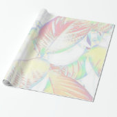 Glänzendes Pastell-Botanik-Blätter-Geschenkpapier Geschenkpapier (Ungerollt)