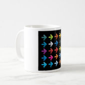 Glänzendes Pfeile-Set Lebendige Richtungspfeile Kaffeetasse (Vorderseite Links)