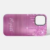 Glänzendes Pink Monogramm Case-Mate iPhone Case Hülle (Rückseite (Horizontal))